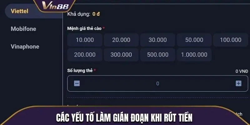 Một Số Vấn Đề Thường Gặp Khi Rút Tiền VIN88